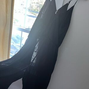 Xhilaration Black Sheer Jumpsuit